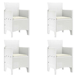 Garden Chair 4 pcs White 53 x 49 x 85 cm PP - Front View