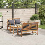 Garden Sofa Set Natural Solid teak wood - Top-Down View
