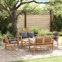 Garden Sofa Set 5 pcs Natural Solid Teak Wood