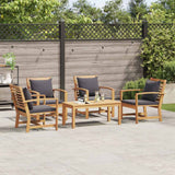 Garden Sofa Set Natural Solid teak wood - Top-Down View