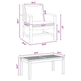 Garden Sofa Set Natural Solid teak wood - Low Angle