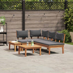Garden Sofa Set 4 pcs Brown and Grey
