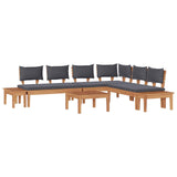 Garden Sofa Set 3 pcs Brown and Grey - Front View