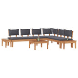 Garden Sofa Set 3 pcs Brown and Grey - Side View