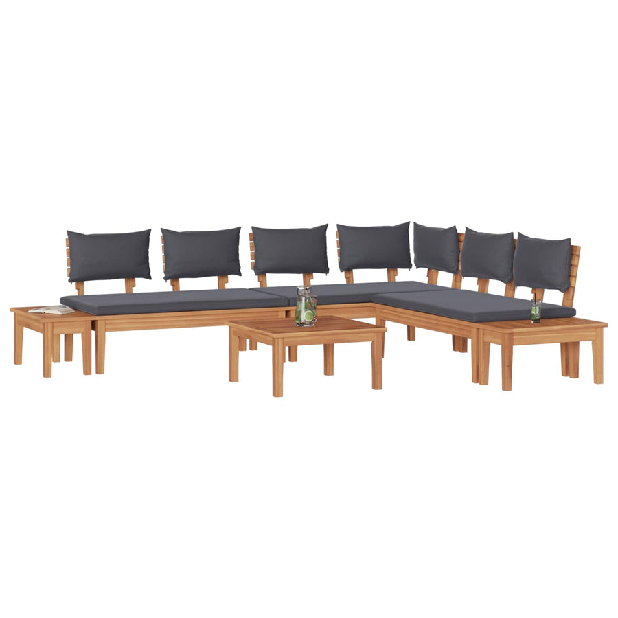Garden Sofa Set 3 pcs Brown and Grey