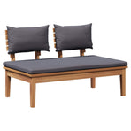Garden Sofa Set 3 pcs Brown and Grey