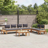 Garden Sofa Set 5 pcs Brown and Grey - Top-Down View