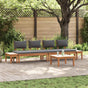 Garden Sofa Set 5 pcs Brown and Grey