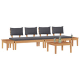 Garden Sofa Set 5 pcs Brown and Grey - Side View
