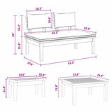 Garden Bench Set with Cushion with Storage 5 pcs Brown and Grey - Extra Image