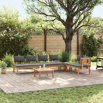 Garden Sofa Set 5 pcs Brown and Grey