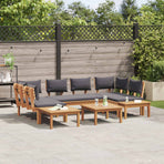 Garden Sofa Set 4 pcs Brown and Grey