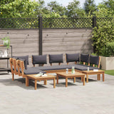 Garden Sofa Set 4 pcs Brown and Grey - Top-Down View