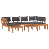 Garden Sofa Set 4 pcs Brown and Grey - Front View