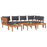 Garden Sofa Set 4 pcs Brown and Grey - Side View