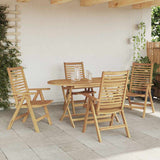 Garden Dining Set 5 pcs Brown Solid teak wood - Top-Down View