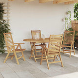 Garden Dining Set 5 pcs Brown Solid Teak Wood - 45-Degree Angle