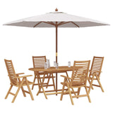 Garden Dining Set 5 pcs Brown Solid Teak Wood - Side View