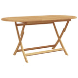 Garden Dining Set 7 pcs Brown Solid Teak Wood - Rear View
