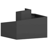 Garden Planter Black 60 x 60 x 50 cm Cold-rolled Steel - Close-Up Angle