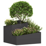 Garden Planter Black 60 x 60 x 50 cm Cold-rolled Steel - Side View