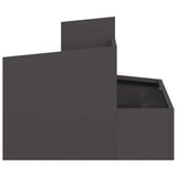 Garden Planter Black 60 x 60 x 50 cm Cold-rolled Steel - Rear View