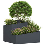 Garden Planter Anthracite 60 x 60 x 50 cm Cold-rolled Steel - Side View