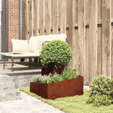 Garden Planter Brown 60 x 60 x 50 cm Weathering Steel - Top-Down View
