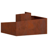 Garden Planter Brown 80 x 80 x 50 cm Weathering Steel - Low Angle