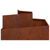 Garden Planter Brown 80 x 80 x 50 cm Weathering Steel