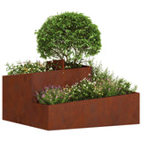 Garden Planter Brown 80 x 80 x 50 cm Weathering Steel