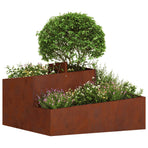 Garden Planter Rusty 80 x 80 x 50 cm Weathering Steel