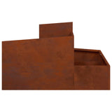 Garden Planter Brown 80 x 80 x 50 cm Weathering Steel - Close-Up Angle