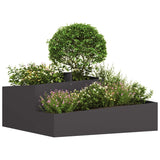 Garden Planter Black 100 x 100 x 50 cm Cold-rolled Steel - Side View