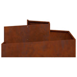 Garden Planter Rusty 100 x 100 x 50 cm Weathering Steel - Rear View