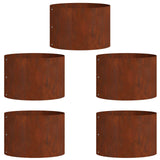 Planter Ring 5 pcs Brown 30 x 30 x 20 cm Weathering Steel - Front View