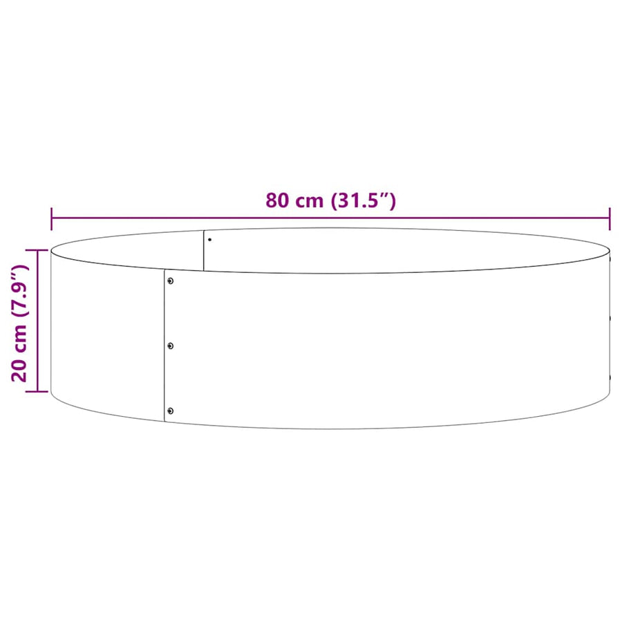 Planter Ring Black 80 x 80 x 20 cm Cold-rolled Steel