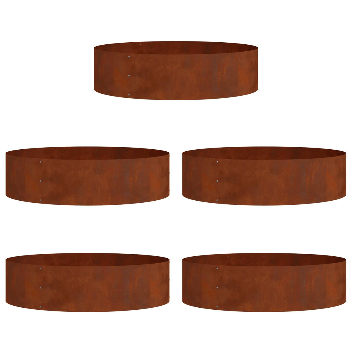 Planter Ring 5 pcs Brown 80 x 80 x 20 cm Weathering Steel