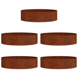 Planter Ring 5 pcs Brown 80 x 80 x 20 cm Weathering Steel - Front View