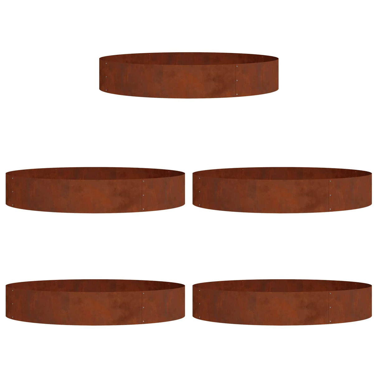 Planter Ring 5 pcs Brown 120 x 120 x 20 cm Weathering Steel