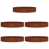 Planter Ring 5 pcs Brown 120 x 120 x 20 cm Weathering Steel - Front View