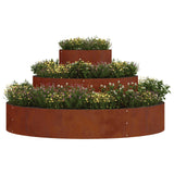 Garden Planter Brown 120 x 120 x 20 cm Weathering Steel - Side View