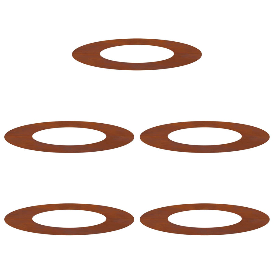 suitable for Flat Tree Rings 5 pcs Rusty Ø40/70 cm
