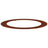 suitable for Flat Tree Ring Brown Ø90 / 120 cm Weathering Steel - Front View
