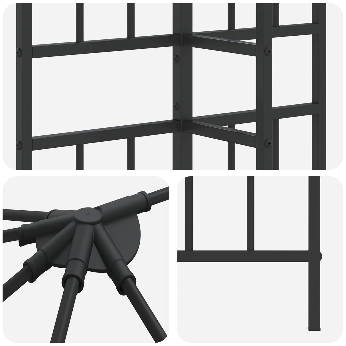 Gazebo Frame 6 x 3 m Black Steel