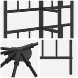 Gazebo Frame 6 x 3 m Black Steel