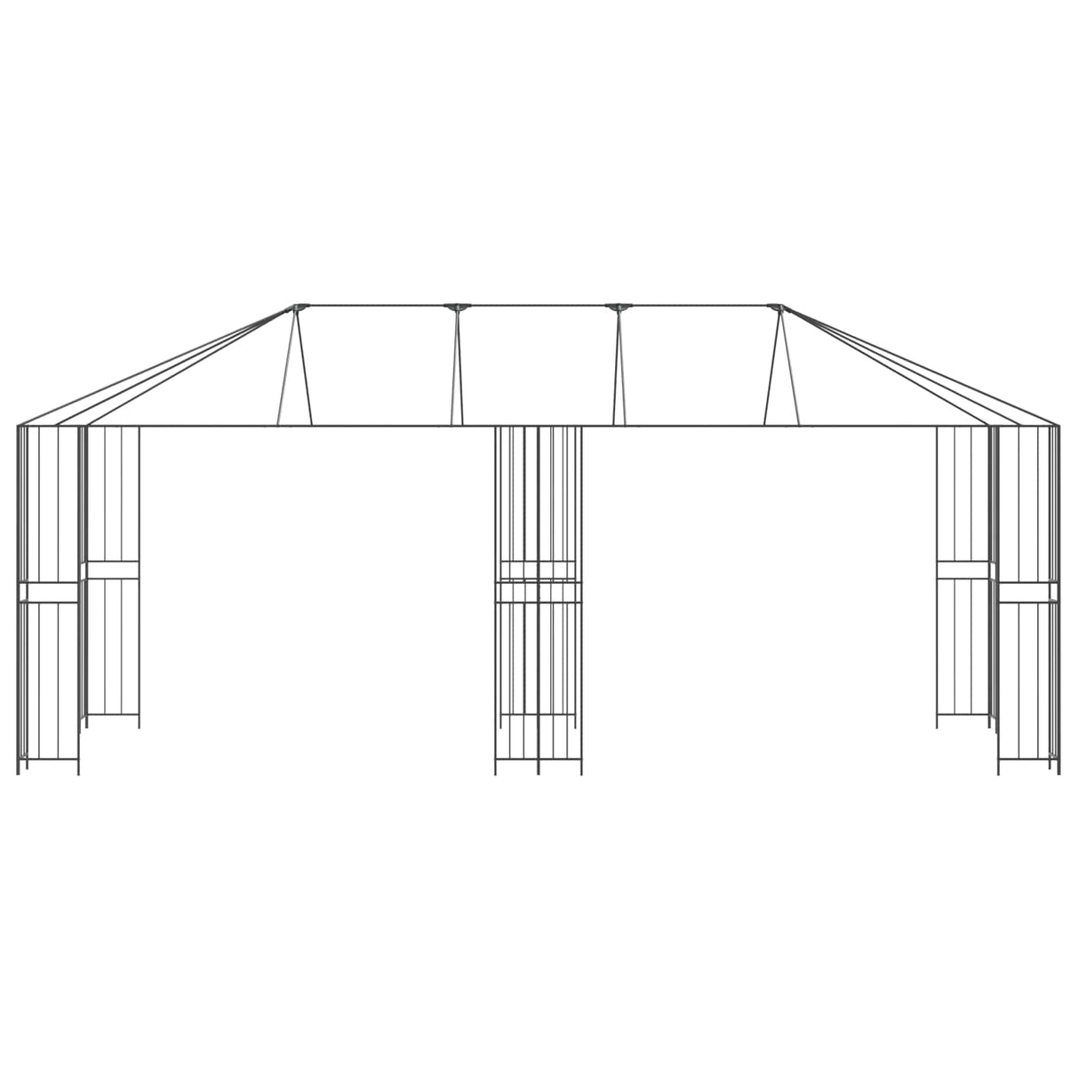 Gazebo Frame 6 x 3 m Black Steel