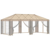 Gazebo Frame 6 x 3 m Black Steel - Side View