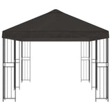 Gazebo with Sidewalls 6 x 3 m Anthracite Polyester and Steel - Side View