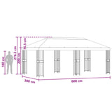 Gazebo with Sidewalls 6 x 3 m Anthracite Polyester and Steel